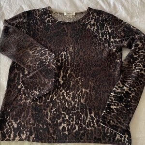 Neiman Marcus vintage animal print cashmere sweater size L